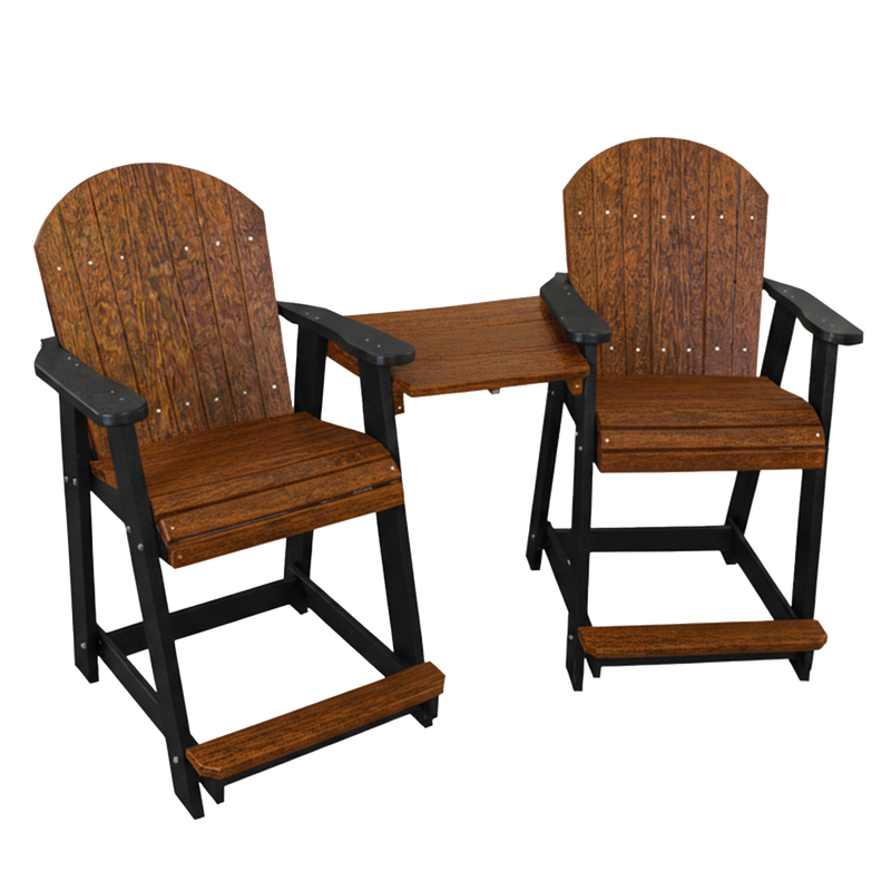 Kanyon Living Poly Lumber Counter Height Patio Set for Two Deluxe Antique Mahogany & Black outdoor patio furniture DDR BBQ Supply