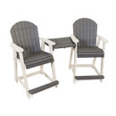 Kanyon Living Poly Lumber Counter Height Patio Set for Two Driftwood Grey & White outdoor patio furniture DDR BBQ Supply