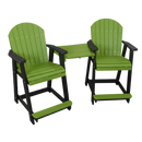 Kanyon Living Poly Lumber Counter Height Patio Set for Two Lime Green & Black outdoor patio furniture DDR BBQ Supply