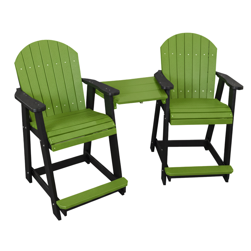 Kanyon Living Poly Lumber Counter Height Patio Set for Two Lime Green & Black outdoor patio furniture DDR BBQ Supply