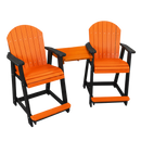 Kanyon Living Poly Lumber Counter Height Patio Set for Two Orange & Black outdoor patio furniture DDR BBQ Supply