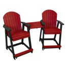 Kanyon Living Poly Lumber Counter Height Patio Set for Two Red & Black outdoor patio furniture DDR BBQ Supply