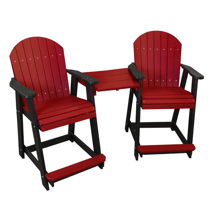 Kanyon Living Poly Lumber Counter Height Patio Set for Two Red & Black outdoor patio furniture DDR BBQ Supply