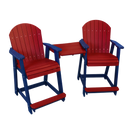Kanyon Living Poly Lumber Counter Height Patio Set for Two Red & Blue outdoor patio furniture DDR BBQ Supply