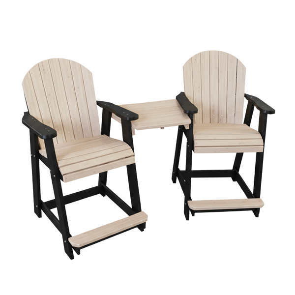 Kanyon Living Poly Lumber Counter Height Patio Set for Two Seashell & Black outdoor patio furniture DDR BBQ Supply