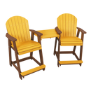 Kanyon Living Poly Lumber Counter Height Patio Set for Two Yellow & Cedar Wood outdoor patio furniture DDR BBQ Supply