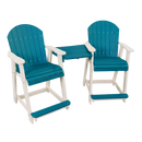 Kanyon Living Poly Lumber Counter Height Patio Set for Two Aruba Blue and White outdoor patio furniture DDR BBQ Supply