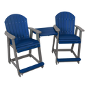 Kanyon Living Poly Lumber Counter Height Patio Set for Two Blue & Light Grey outdoor patio furniture DDR BBQ Supply