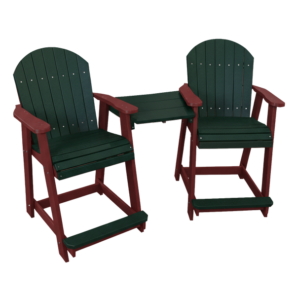 Kanyon Living Poly Lumber Counter Height Patio Set for Two Dark Green & Cedar outdoor patio furniture DDR BBQ Supply
