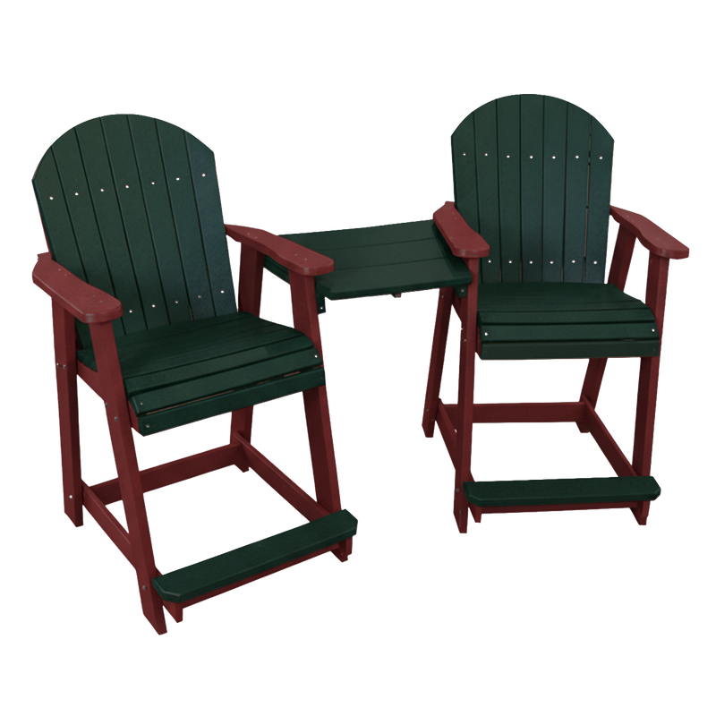 Kanyon Living Poly Lumber Counter Height Patio Set for Two Dark Green & Cedar outdoor patio furniture DDR BBQ Supply