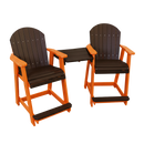 Kanyon Living Poly Lumber Counter Height Patio Set for Two Dark Brown & Orange outdoor patio furniture DDR BBQ Supply