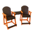 Kanyon Living Poly Lumber Counter Height Patio Set for Two Dark Wood & Orange