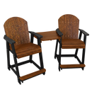 Kanyon Living Poly Lumber Counter Height Patio Set for Two Deluxe Antique Mahogany & Black outdoor patio furniture DDR BBQ Supply