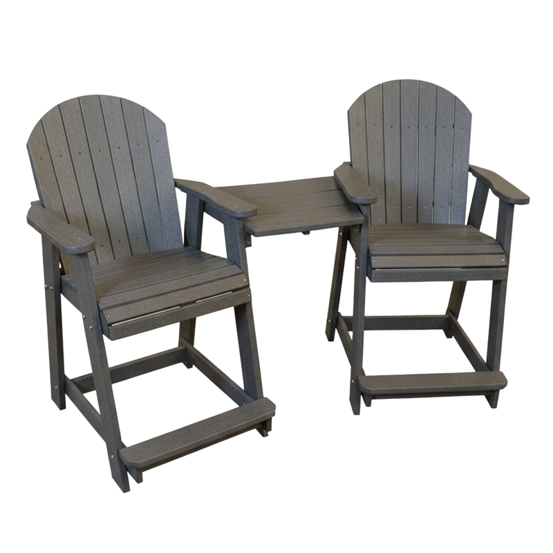 Kanyon Living Poly Lumber Counter Height Patio Set for Two Driftwood Grey outdoor patio furniture DDR BBQ Supply