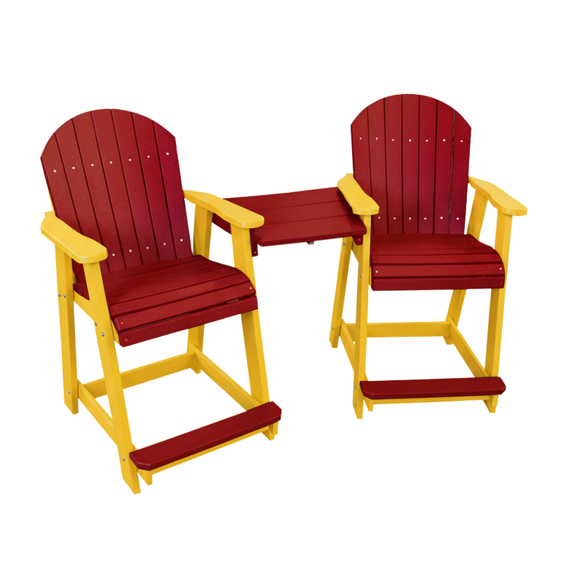 Kanyon Living Poly Lumber Counter Height Patio Set for Two Red & Yellow outdoor patio furniture DDR BBQ Supply