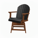 The Kanyon Living Poly Lumber Dining Height Swivel Chair in Black & Deluxe Antique Mahogany features a durable, stylish design and classic Amish craftsmanship, pictured here against a plain white background.
