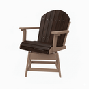 Kanyon Living poly lumber dining height swivel chair outdoor patio seating DDR BBQ Supply brazilian walnut and weathered wood