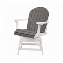 Kanyon Living poly lumber dining height swivel chair outdoor patio seating DDR BBQ Supply Driftwood Grey & White