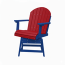 Kanyon Living poly lumber dining height swivel chair outdoor patio seating DDR BBQ Supply red and blue