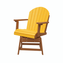 Kanyon Living poly lumber dining height swivel chair outdoor patio seating DDR BBQ Supply yellow and cedar wood