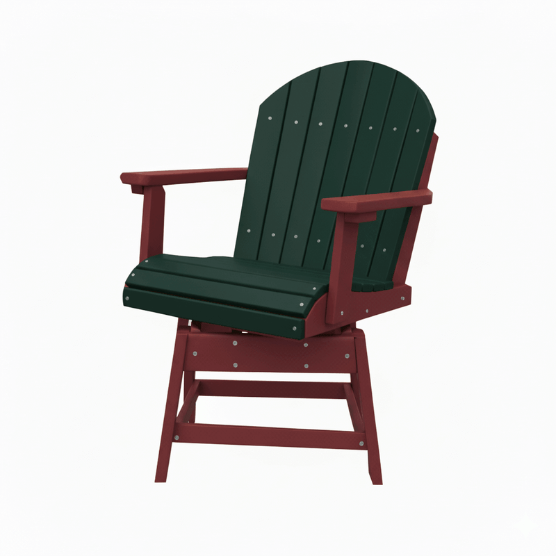 Relaxing All-Weather Swivel Patio Chair in Green & Cherry