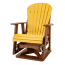 Kanyon Living Poly Lumber Swivel Adirondack Glider. A-weather outdoor chair with smooth swivel and gliding motion from DDR BBQ Supply in Yellow & Cedar.
