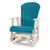 Kanyon Living Adirondack Poly Glider Swivel Chair Aruba Blue & White