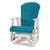 Kanyon Living Adirondack Poly Glider Swivel Chair Aruba Blue & White