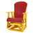 Kanyon Living Adirondack Poly Glider Swivel Chair Red & Yellow