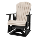 Kanyon Living Poly Lumber Swivel Adirondack Glider. A-weather outdoor chair with smooth swivel and gliding motion from DDR BBQ Supply in Seashell & Black