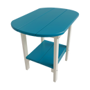 Kanyon Living Poly Lumber oval end table outdoor patio furniture DDR BBQ Supply Aruba Blue and White