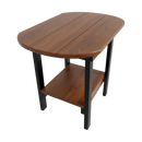 Kanyon Living Poly Lumber oval end table outdoor patio furniture DDR BBQ Supply Antique Mahogany and Black
