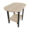 Kanyon Living Poly Lumber oval end table outdoor patio furniture DDR BBQ Supply Seashell and Black