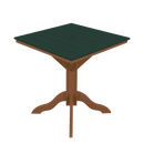 Kanyon Living poly lumber 42 inch square outdoor dining table with umbrella hole DDR BBQ Supply dark green and cedar wood