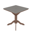 Kanyon Living poly lumber 42 inch square outdoor dining table with umbrella hole DDR BBQ Supply light grey and weathered wood