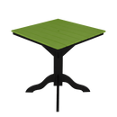 Kanyon Living poly lumber 42 inch square outdoor dining table with umbrella hole DDR BBQ Supply lime green and black