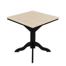 Kanyon Living poly lumber 42 inch square outdoor dining table with umbrella hole DDR BBQ Supply seashell and black