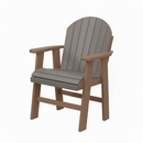 The Kanyon Living Poly Lumber Fixed Dining Height Chair in Light Grey & Weathered Wood by Kanyon Living features wide armrests and an arched back, offering classic Amish-inspired style, shown against a plain white background.