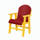 Kanyon Living poly lumber dining height chair fixed outdoor patio seating DDR BBQ Supply red and yellow