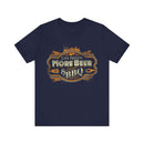 Life Needs More Beer and BBQ T-Shirt with soft cotton fabric and bold backyard BBQ message