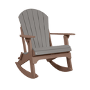 The Kanyon Living Adirondack Rocking Chair in Light Grey & Weathered Wood is shown against a white background, ideal for adding style and comfort to your patio or porch.