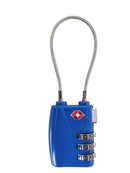 Blue combination luggage lock with a flexible cable shackle, part of the Blue Coolers 55 Quart Accessory Kit With Divider Light Lock.