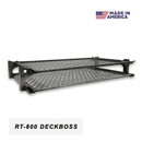 Two stacked Pimp My Grill® Gen2 Slide-Out Rack System - 2 Racks for the Recteq RT-800 / Deck Boss 800, featuring a mesh surface and a Made in America logo in the corner.