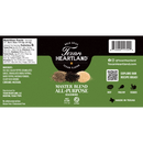 The Texan Heartland Master Blend All-Purpose Seasoning label features nutrition facts, a detailed ingredient list, and icons representing its versatility for beef, poultry, and veggies, alongside a distinctive “Made in Texas” emblem. At the center of the design, black pepper, garlic, and salt are showcased to emphasize its bold Texas-style flavor—making it perfect for grilling or adding delicious seasoning to any dish.