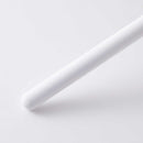 The Messermeister 1200 Grit Ceramic Sharpening Rod - 12", a white ceramic sharpener with rounded ends, is positioned diagonally on a plain, light background—ideal for honing knives.