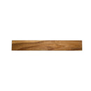 The Messermeister Wall Wood Knife Magnet Bar - 17.75", by Messermeister, features a rectangular Solomon Walnut strip with a smooth surface and visible natural grain, designed for wall mounting, shown against a white background.