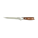 The Messermeister Avanta Pakkawood Flexible Boning Knife - 7" features a long, narrow stainless steel blade and three-rivet Pakkawood handle—perfect for precision deboning—shown on a plain white background.