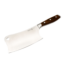 The Messermeister Avanta Pakkawood Heavy Cleaver - 7" features a sturdy pakkawood handle with three rivets and a wide stainless steel blade, displayed against a plain white background.