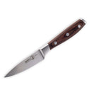The Messermeister Avanta Pakkawood Starter Set - 3 Piece features a high-carbon stainless steel paring knife with a sharp pointed blade and ergonomic three-rivet pakkawood handle, shown on a white background.