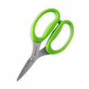 The Messermeister Culinary Scissors - 6" feature bright green, ergonomic plastic handles and sharp stainless steel blades, displayed against a white background.